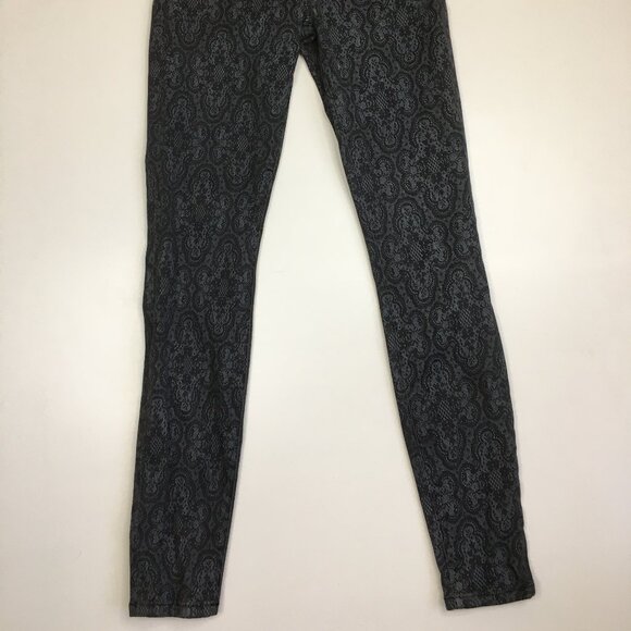 CURRENT ELLIOTT 5 Pocket Logo Hardware Black Antique Lace The Ankle Skinny Jeans - Picture 8 of 12